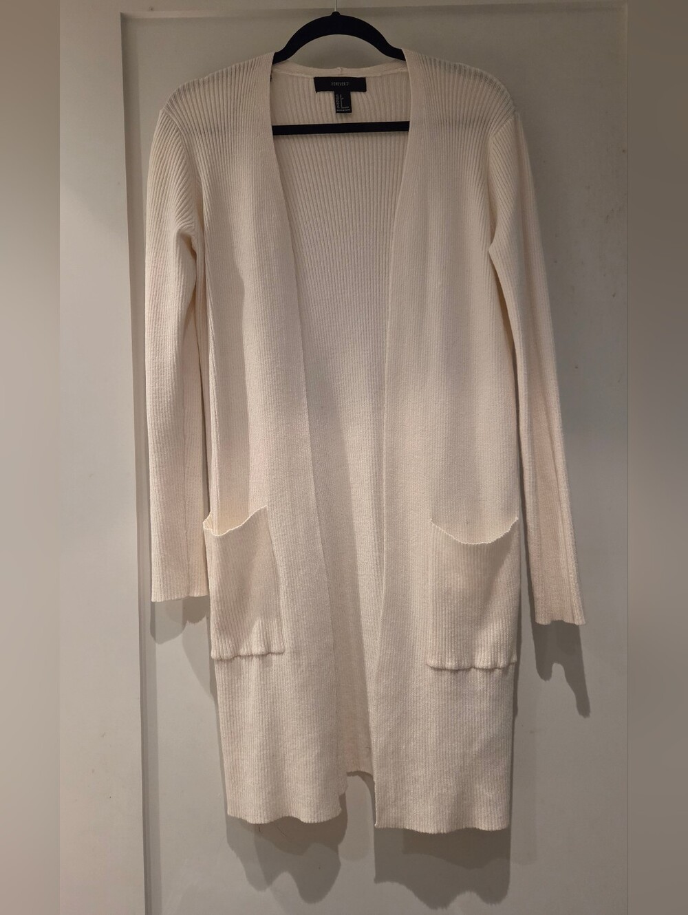 White pocket cardigan